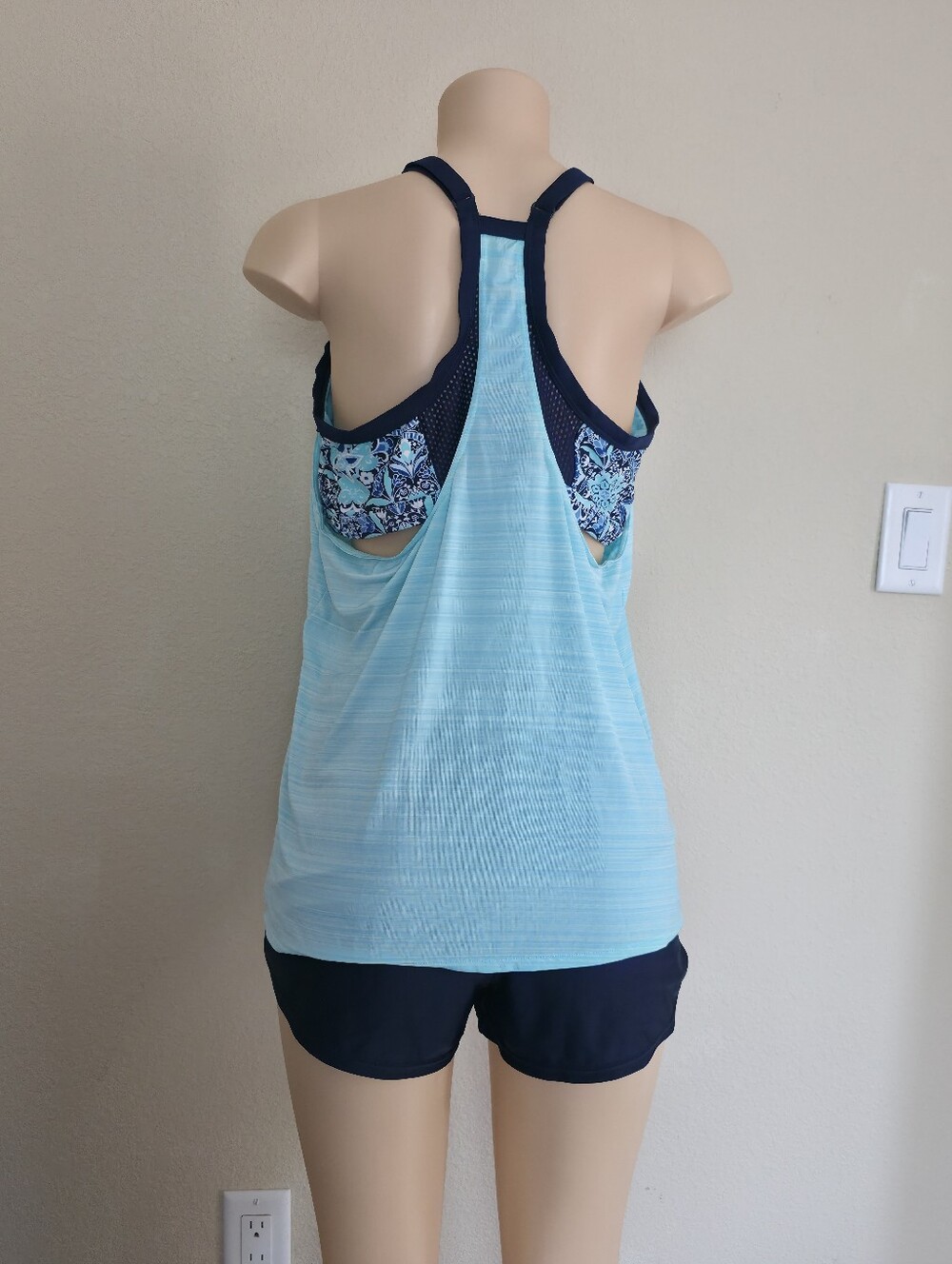 Zero Xposur Women’s Ruched Aqua Blue Patterned 2 Pieces Swim Wear XXL. - Picture 2 of 9